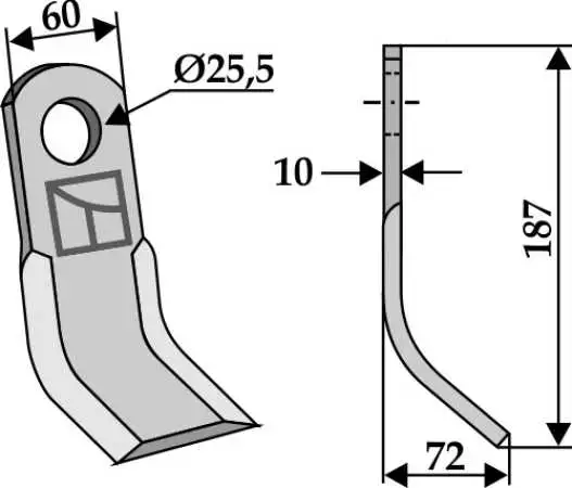 Y-Messer 187x60mm